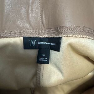 INC International Concepts Beige Leather Pants